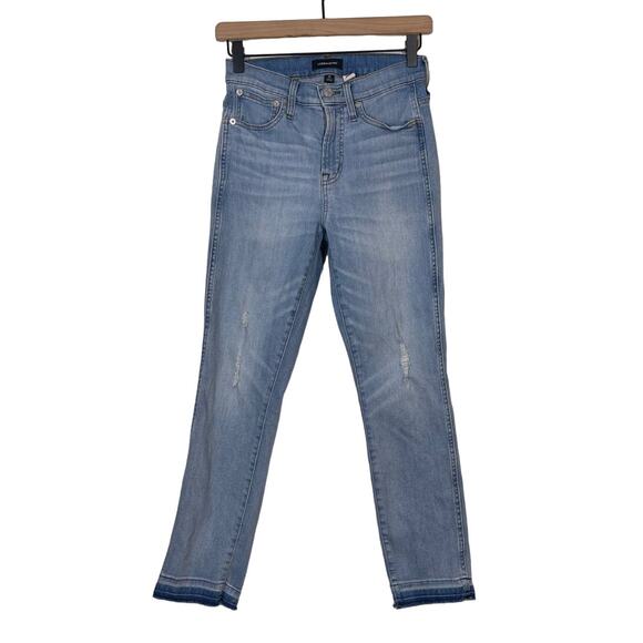 J. Crew Vintage Straight Jeans Women's Size 25 Denim Fringe Hem Distressed Jeans - Picture 1 of 10